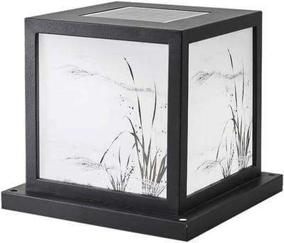 Tuinpaal Lamp - Solar Lantaarn - Buiten Decoratie - Schemering Tot Zonsopgang Sensor - 45 cm Hoog - Zwart
