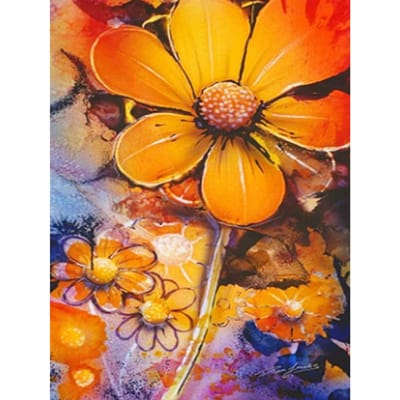 5D DIY Diamond schilderij mozaïek oranje bloemen handgemaakte foto van strass kruissteek woondecoratie 20X30CM