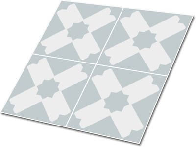 Tulup PVC Tegels - Geometrisch Patchwork Vinyl Tegels - 30 cm x 30 cm - Grijs Vloer Tegels PVC - 9 stuks - Vinyl Vloer Tegels - Mozaïek Plaktegels - Zelfklevende PVC Tegels - Plaktegels keuken en Badkamer