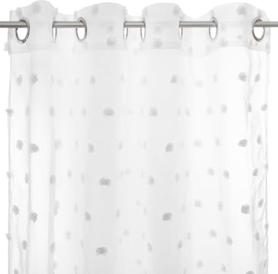 Atmosphera Kids Pom Pom Gordijn 140x240cm - Kant en klaar met ringen - Wit met pom poms
