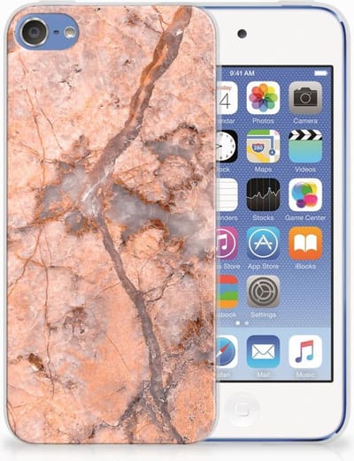 Apple iPod Touch 5 | 6 TPU Siliconen Hoesje Marmer Oranje