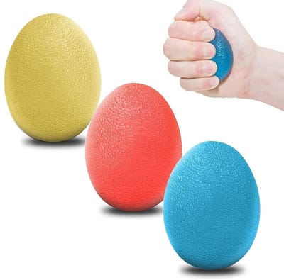 Dailygoody - Eivormige Vingerballen - Handtrainer en Vingertrainer - Drukontlasting - 3 Stuks - Versterking van Hand en Vingers - Geschikt voor Sporte