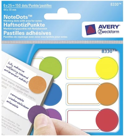 Avery 8330 Note Dots 44x19mm Ass.
