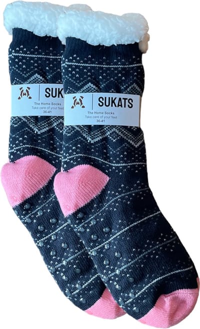 Sukats® Huissokken - Homesocks - Maat 36-41 - Dames Huissokken - Antislip Sokken - Fluffy Sokken - Slofsokken - Variant 19 - Meerdere Maten en Varianten - Verwarmde Sokken