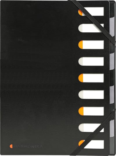 Exacompta 5x EXACTIVE® HARMONIKA® sorteermap met uitrekbare rug - 9 Indelingen - Zwart - 55334E