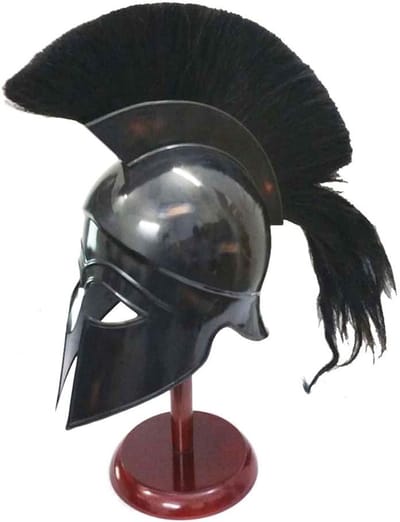 Krijgers Helm - Spartaanse Replica - Historische Re-enactment - Lichtgewicht Ontwerp - Maat L - Zwart