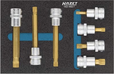 Dopsleutelset XZN Veeltand 3/8 inch Vierkant Aandrijving 7-delig