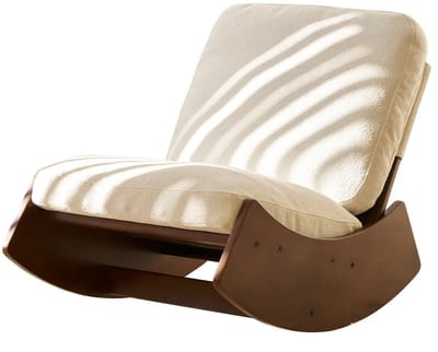 Schommelstoel - Zweefstoel - Leesstoel - Voedingsstoel - Massief hout - Ribfluweel - Ergonomisch - Glijdend - Babykamer - 90x61,5cm - 1 stuk - Wit