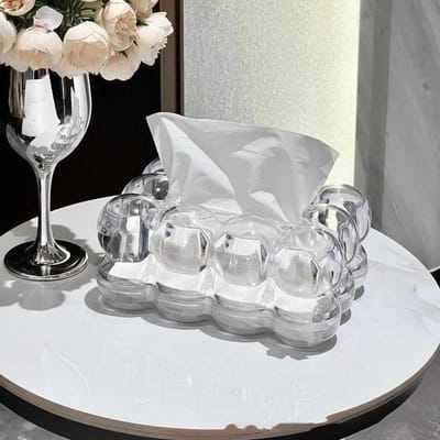 Nordic Licht Luxe Hoogwaardige Tissuebox Thuis Woonkamer Salontafel Tissue Opbergdoos Creatieve Transparante Tissuebox