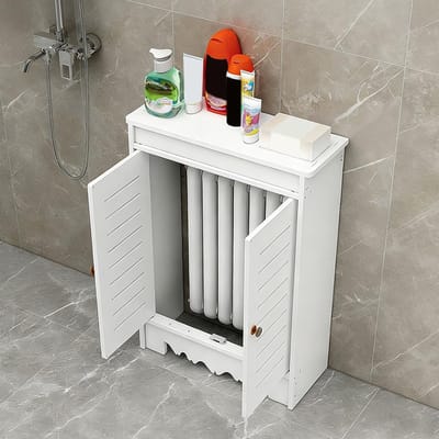 Radiatorafdekking - Verwarming Rek - Ruimte Verfraaien - Dubbele Deuren - 70 x 20 x 80 cm - Wit