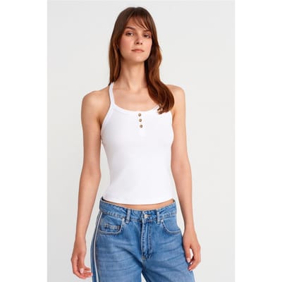 Slim Fit Geribbelde Brei Top
