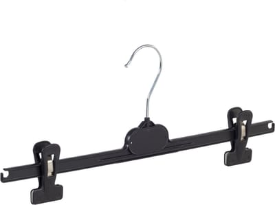 De Kledinghanger Gigant - Knijperhanger - Volwassenen - PGP40 - 50 Stuks - Kunststof - Zwart - Verschuifbare Anti-slip knijpers - 40 cm - Rokhanger - Broekhanger - Pantalonhanger - PGP-Serie (PGP40_00/50)