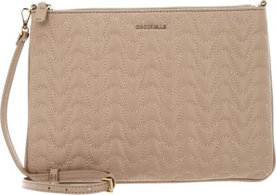 COCCINELLE Leren Schoudertas Best Matelasse Crossbody Bag Toasted Beige
