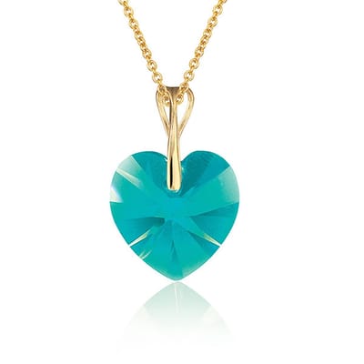 Montebello Ketting Pim HG555 - Swarovski Hart - 925 Zilver Verguld - Ø14mm - 50cm