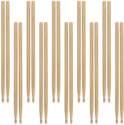 Dailygoods- Drumsticks 10 Paar - Duurzaam - Esdoorn - Lichtgewicht - Muziekkamer - School - Comfortabel in gebruik - Drum Stokken