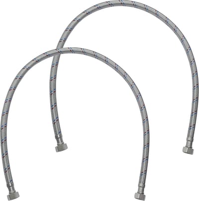 Allecta - Set van 2 flexibele aansluitslangen 800 mm 3/8 inch vrouwelijk - waterkraan gezondheidsmengkraan keuken badkamer sanitair