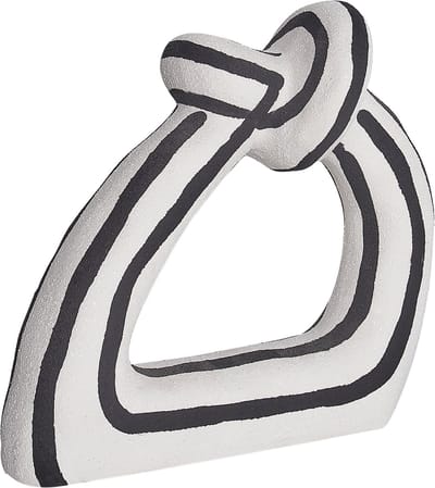 ZANDER - Decoratief beeldje - Zwart/Wit - Steengoed