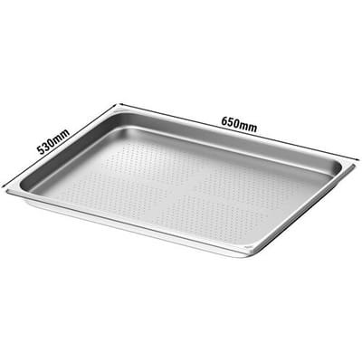 GGM Gastro (6 Stück) Edelstahl-Behälter GN 2/1 - gelocht - Höhe: 40mm