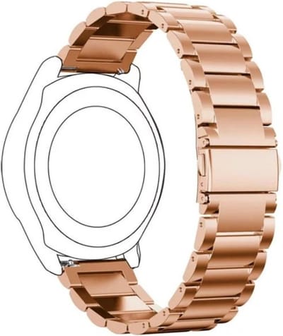 Stalen bandje - RVS - geschikt voor Garmin Venu (2 Plus) / Venu SQ (2) / Vivomove (Style - Sport) / Vivoactive 3 / 5 / 6 / Forerunner 55 / 165 / 245 / 645 / 570 - 42mm - rosegoud