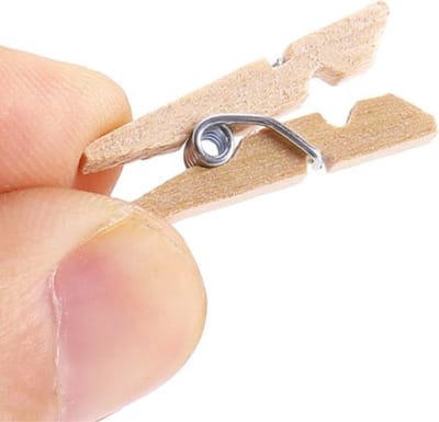 Finnacle - Wasknijpers - Mini knijpers - Foto clips - Blank hout - 100 stuks