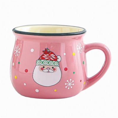 Keramische Kerstmok Cartoon Kerstman Moussebeker Koffiekop Voor Kantoor Thuis Bakken Dessert Ontbijt Melkmok Voor Kinderen Kerstcadeau 150ml white