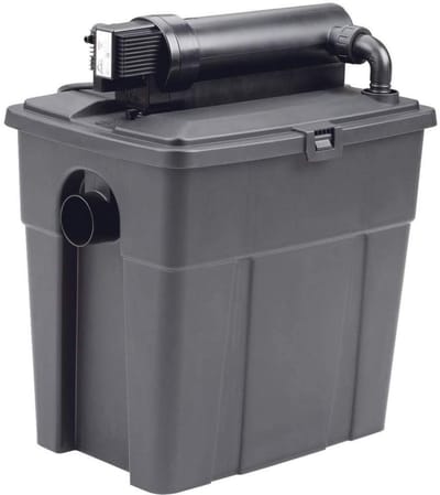 YOR® Vijverfilter – Vijverfilter Complete Set – Vijver Filter Incl, Indicator voor Vervuilingsgraad en Watertemperatuur – Filterpomp – Stromingspomp – Algenbestrijding – Zorgt voor Schoon en Helder Water - Zwart - ‎40cm x 29cm x 46cm