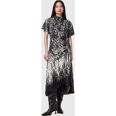 AllSaints Rosie Dress Harmony Black Taglia: 2 | Abiti Midi Outlet | Donna | Nero