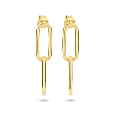 Zilver Verguld (Geel) Oorhangers Paperclip Ronde Buis 2102540