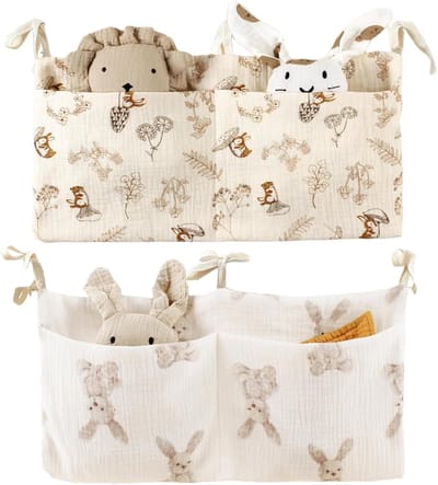 2 stuks babybedorganizer baby hangend kinderkamer organizer opbergtas luiers organizer bijzetbed baby - KAMHBE