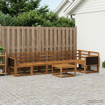 vidaXL - Buiten - bank - set - 7 - st - Naturel - Massief - Acacia - Hout