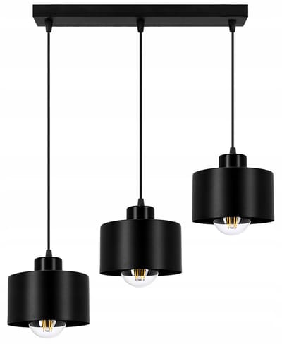 Hanglamp Zwart Metaal 3x E27 Plafondlamp Moderne Stijl