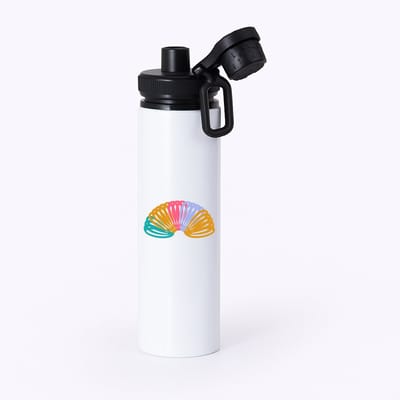 Hacebo® - springveer waterfles met draaidop zwart - Kind - kinderen - Speelgoed - regenboog - water fles - 850ML