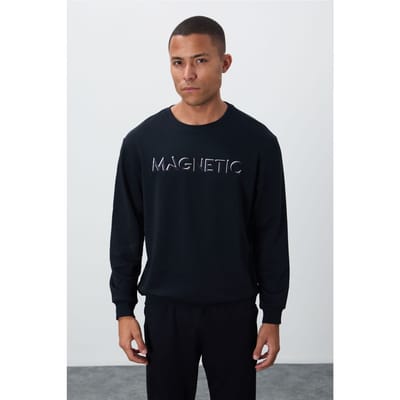 Heren Geprinte Ronde Hals Sweatshirt