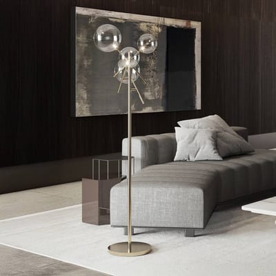 IDEAL LUX vloerlamp Equinoxe, chroom/rookgrijs, hoogte 166 cm