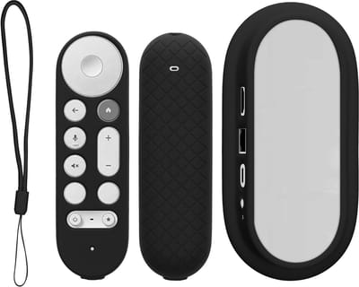 kwmobile hoes voor afstandsbediening en streamingapparaat - Beschermcase geschikt voor Google TV Streamer 4K - Van silicone in zwart