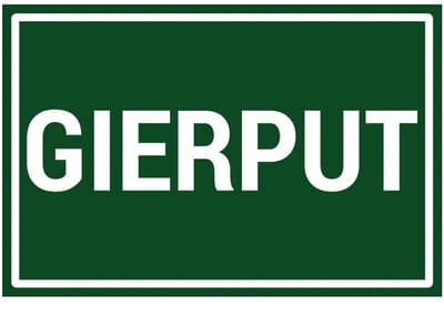 Gierput bord | gecoat dibond materiaal | 45 x 30 cm