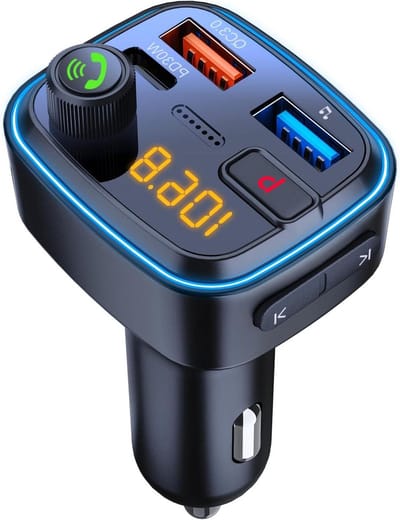 Bluetooth FM-zender - Auto Muziekadapter - Muziek Streamen Auto - Snelladen PD/QC - 48W Vermogen - Zwart