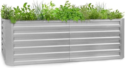 Blumfeldt metalen verhoogd bed, Weerbestendig stalen verhoogd bed voor balkon & tuin, Gegalvaniseerd roestvrij stalen verhoogd bed, Vrijstaande verhoogde bedden 200x100x60 cm, 1200L plantenbak groot voor bloemen, fruit, groenten