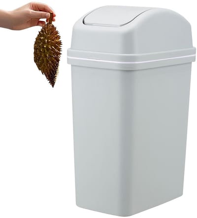 Prullenbak met deksel - Afvalemmer zwenkdeksel - Hygiënisch werken - Automatisch openend deksel - 10 liter - Wit
