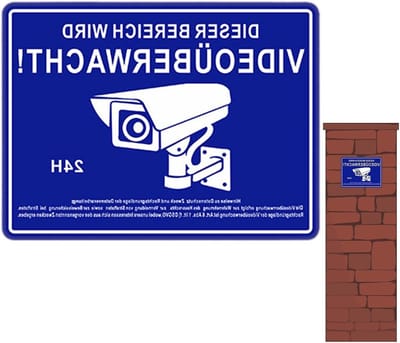 Observatiebord Zelfklevend - Waarschuwingssticker Camera - Eigendom Beveiligen - Weerbestendig PVC - 14.4 x 13.9 cm - Veelkleurig