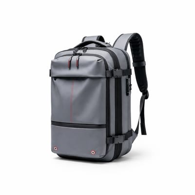 Vacuum Backpack 36-60L - Uitbreidbare Reisrugzak met Compressiesysteem - TSA Slot - 17 Inch Laptopvak - Grijs+