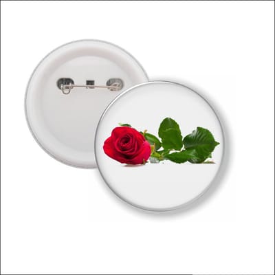 Button Met Speld - Roos