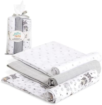 Baby luiers - Baby doeken - Baby verzorgen - Luchtig zacht materiaal - 3 stuks 80x80 - Grijs