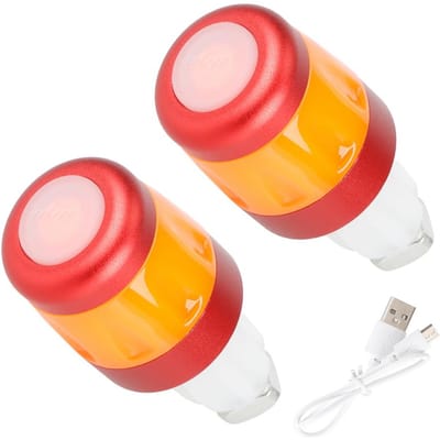 Feux de guidon de Scooter électrique, 2 pièces, voyant d'avertissement LED, prise de guidon, étanche et anti-poussière orange
