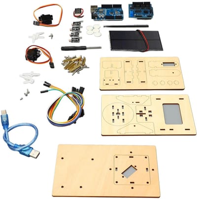 Dailygoods- Solar Tracker Educatief - Solar Tracking Kit - DIY Elektronische Kit - Programmeercadeau voor Kinderen - ABS-kunststof - Inclusief Zonnepaneel - Zonne-energie Kit