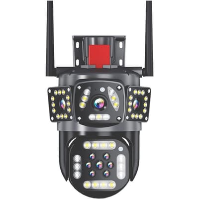 Buiten WiFi Camera Multi-Lens Drie Schermen AI Bewegingsdetectie IP Camera PTZ 360° Beeld Beveiliging Videobewaking 12MP 6K EU Plug