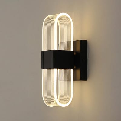 LED-Wandlamp - Moderne Binnenwandlamp - 12W Binnenwandlamp 3000-6000K Warm Wit Koud Wit Natuurlijk Licht - voor Trapverlichting Slaapkamer Woonkamer - Zwart