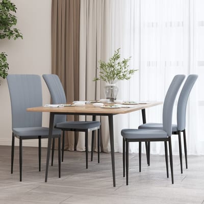 vidaXL - Eetkamerstoelen - 4 - st - fluweel - lichtgrijs