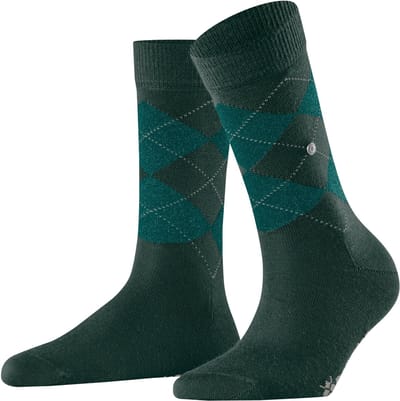 Burlington Marylebone Lurex gedessineerd wol sokken dames groen - maat 36-41