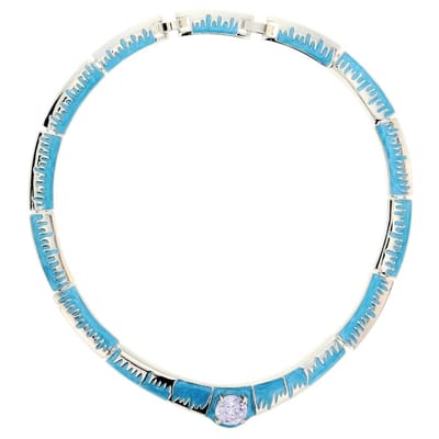 Behave - Ketting Dames Urban Stijl - Blauw Detail - Minimalistisch Sieraad